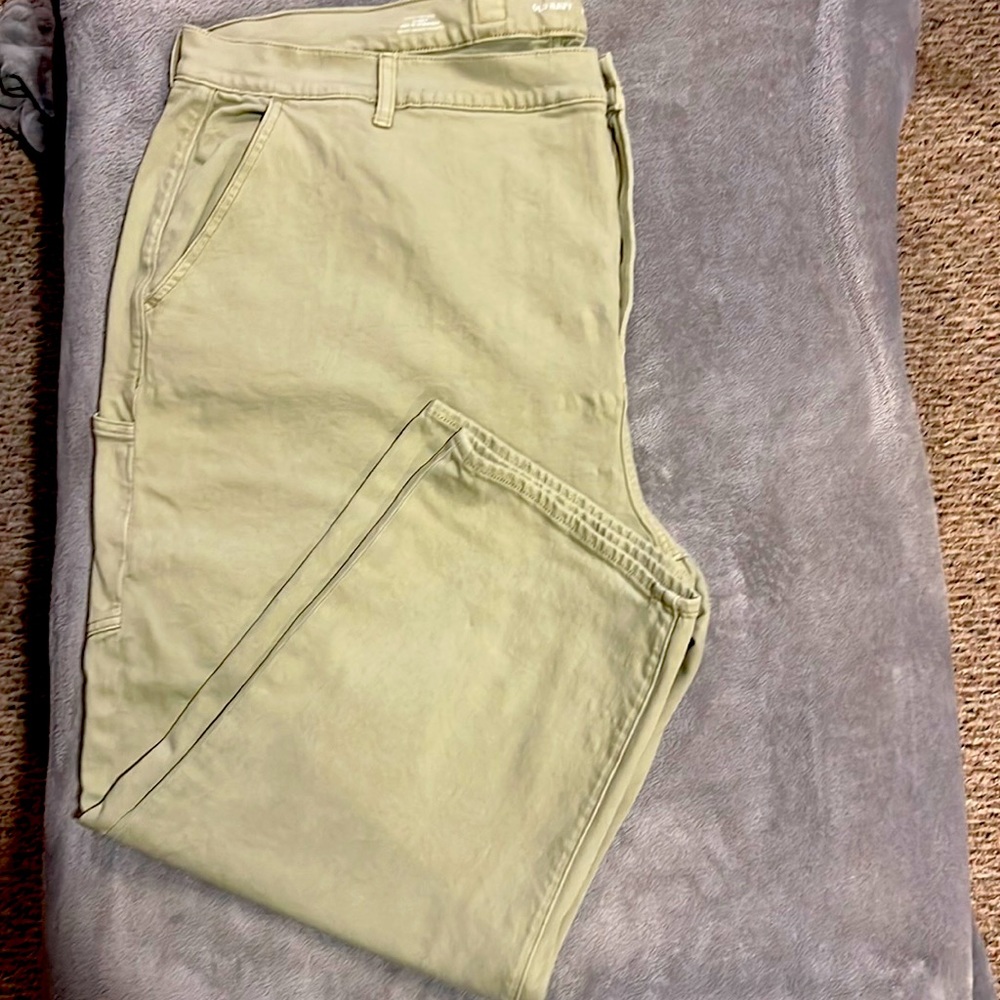 Old Navy green jeans; size 30; sky high straight; Curvy; Secret Smooth Pockets